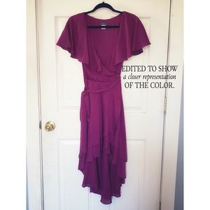 Purple/plum-“ish” Wrap dress.